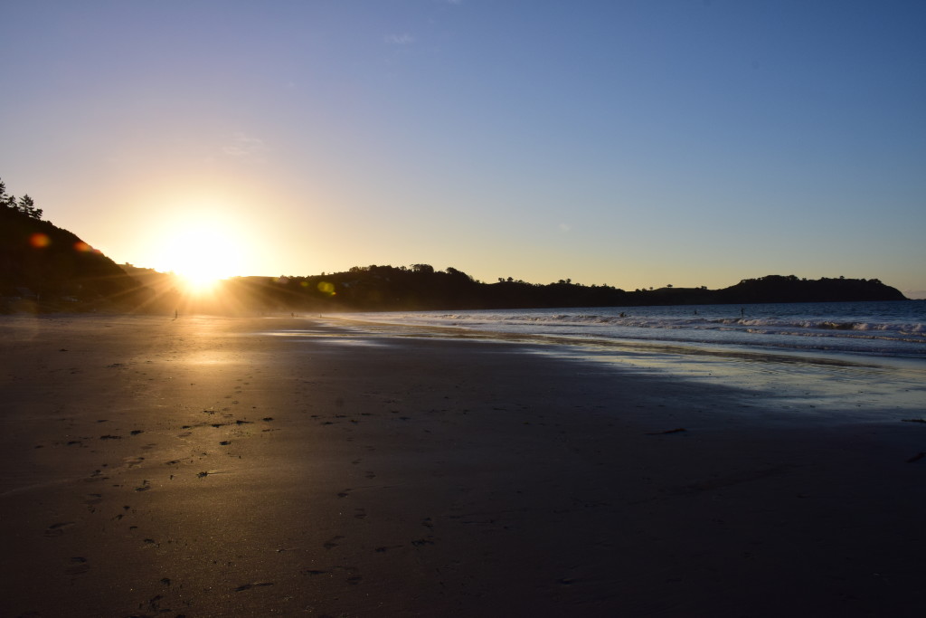 Sunset at Onetangi beach
